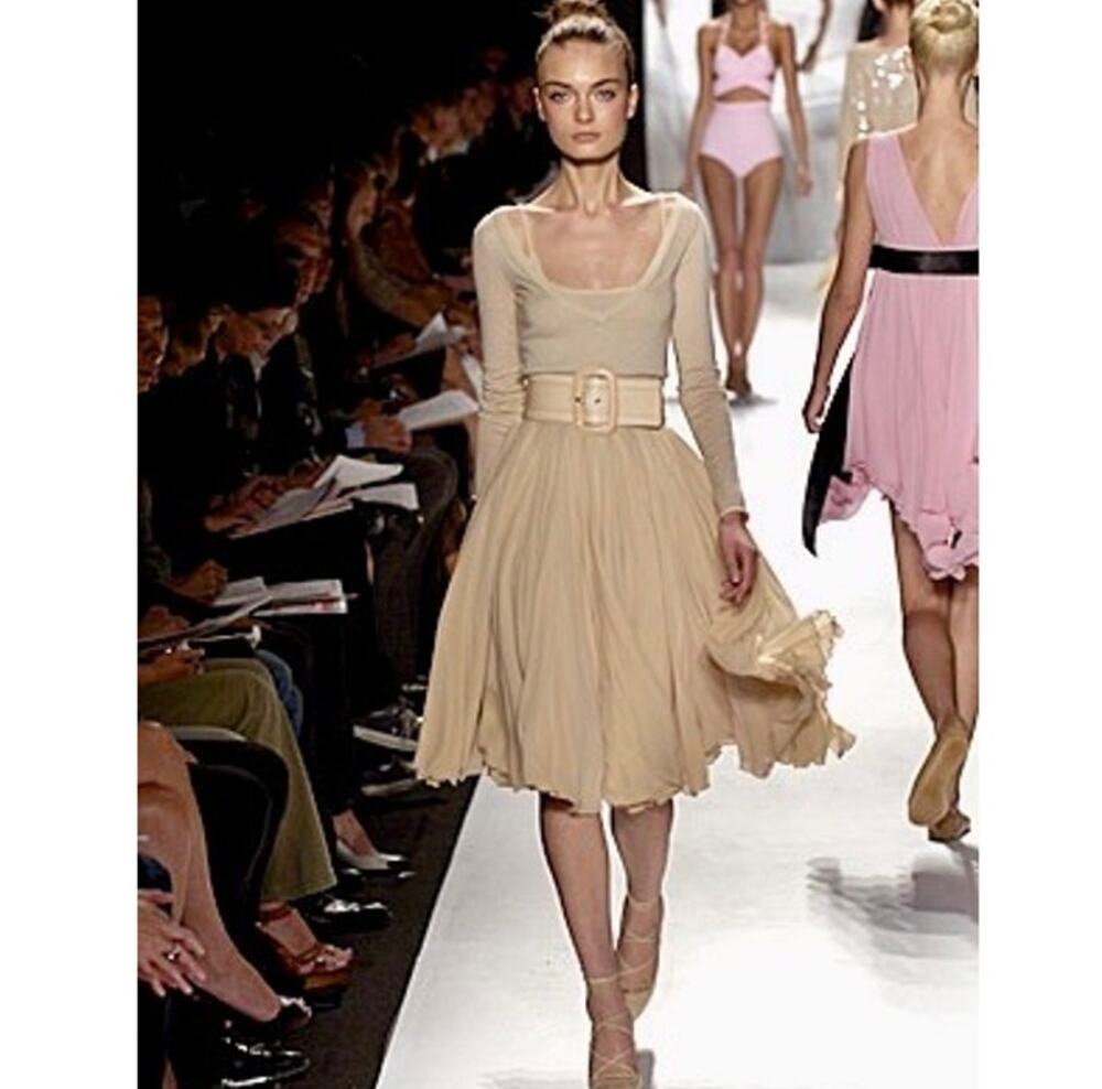 NWT Vintage Y2K $4995 Michael Kors Collection Silk Nude Skirt Runway SS '07 12